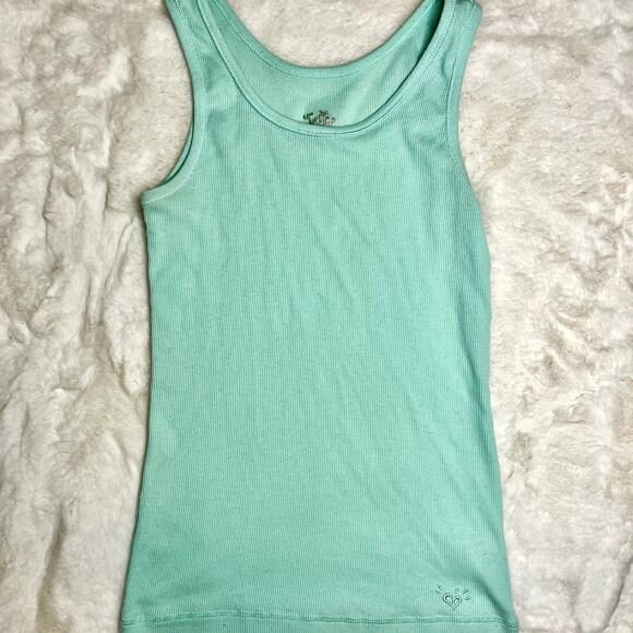 Justice Girls Mint Green Ribbed Cami Tank Top - Picture 1 of 4